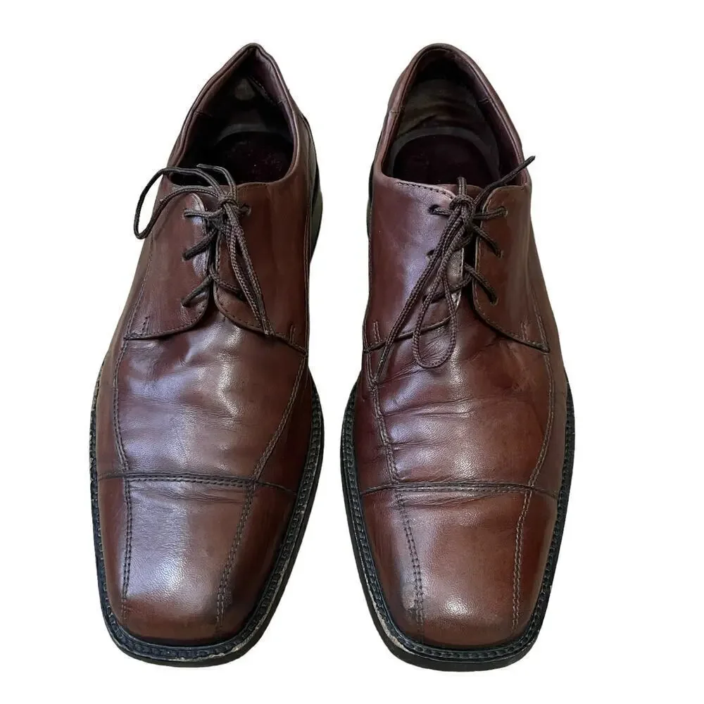 Johnston & Murphy Oxfords Men’s 8.5 Brown Leather Cap Toe Dress Shoes Office